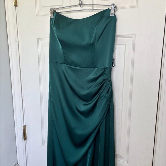 NWT Birdy Grey Anne Dress Matte Satin Emerald Green Bridesmaid Wedding Small - Picture 6 of 13